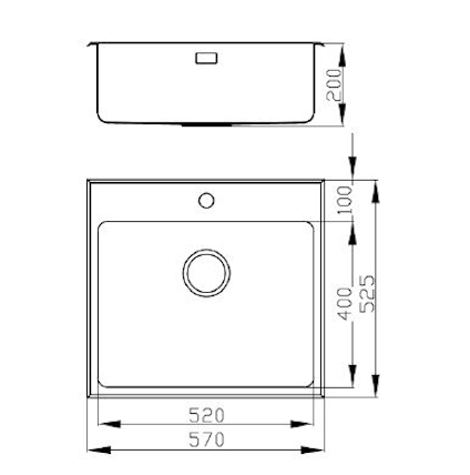 ROSTFRI INBYGGNADSVASK BLANDARHÅL 520
