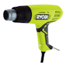 Elektrisk värmepistol i grönt och svart med märket "RYOBI" på sidan.