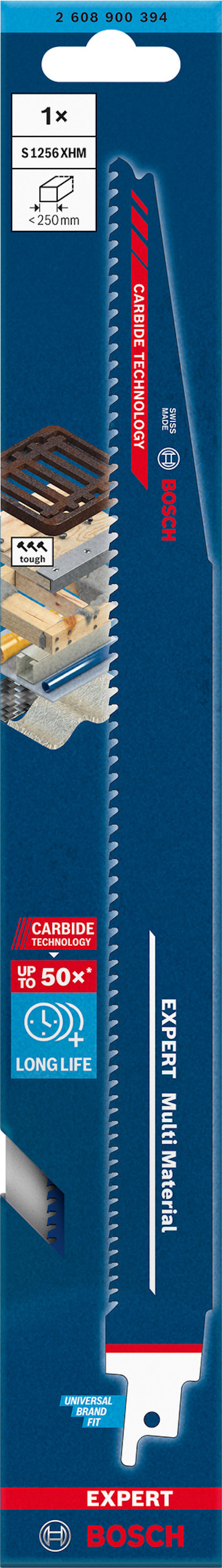 Förpackning med tandad sågklinga märkt "Expert".