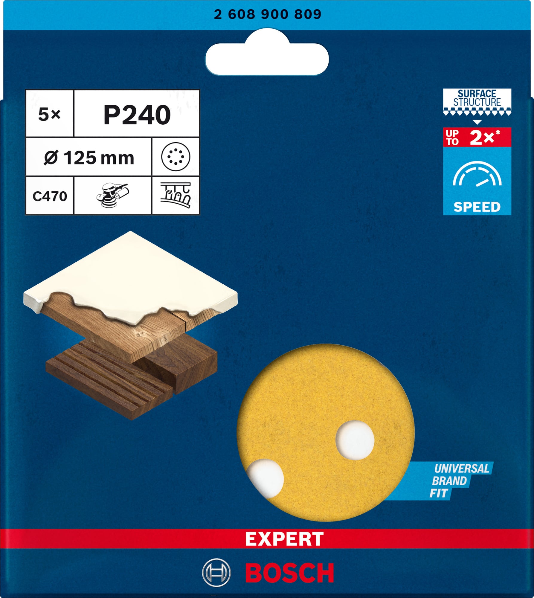 SLIPARK EXC 125MM K240 8H 5ST - Bosch