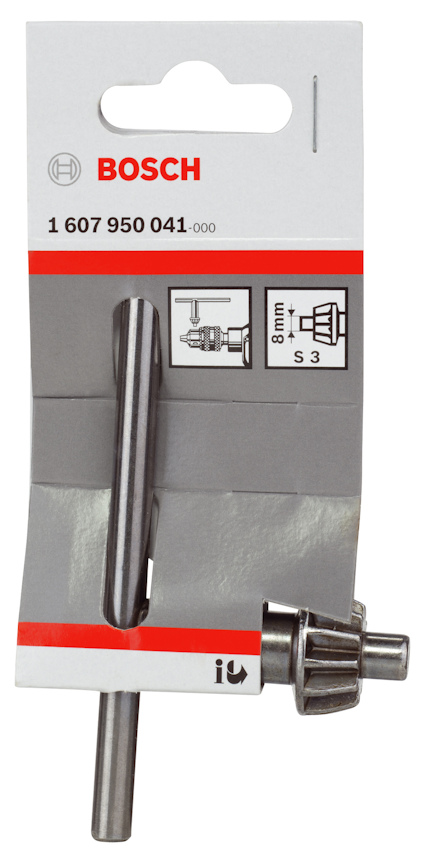 Borrchucknyckel från Bosch med förpackning, produktnummer 1 607 950 041.