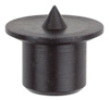 Svart pluggmonteringsstift med cirkulär bas och konisk spets.