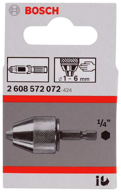 Förpackning för Bosch borrchuck, spännområde 1–6 mm, 1/4" fäste.
