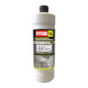 Vit flaska med svart kork och etikett, märkt "RYOBI 1L Stone Detergent".