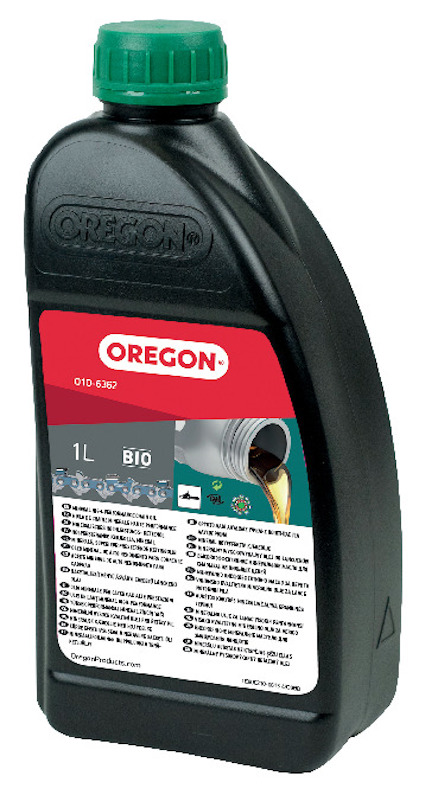 Plastflaska med grön kork och etikett med texten "OREGON 1L BIO".