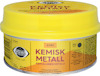 Gul burk med texten "Kemisk Metall" och "Plastic Padding" på etiketten.
