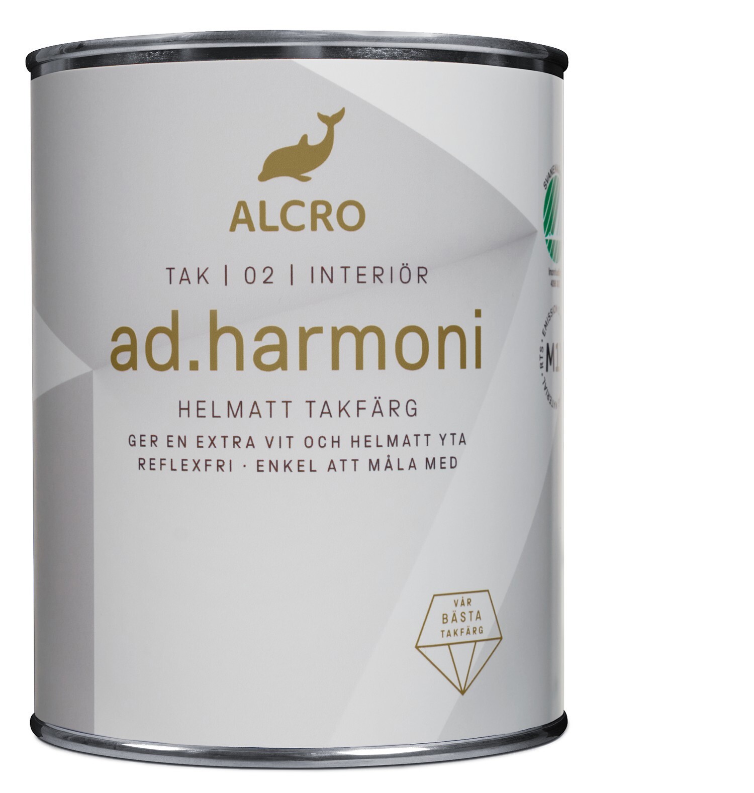 TAKFÄRG AD.HARMONI HELMATT VIT/BAS A 1L - Alcro