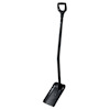 Svart skyffel med ergonomiskt handtag och rak, bred bladform.