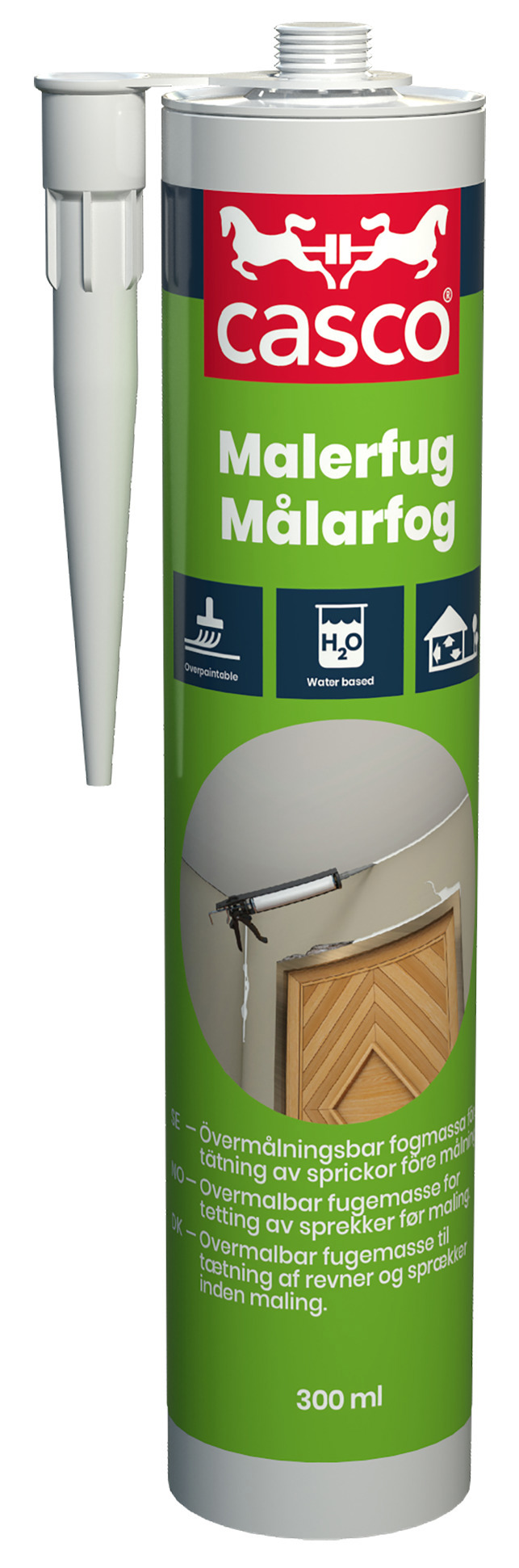 FOGMASSA AKRYL MÅLARFOG CASCO VIT 300 ML - Casco