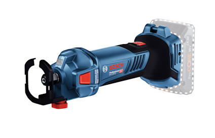 Blå gipsfräs av märket Bosch.