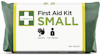 Första hjälpen-kit från Cederroth med texten "First Aid Kit SMALL," antal "1" och symboler för en hand och en person.
