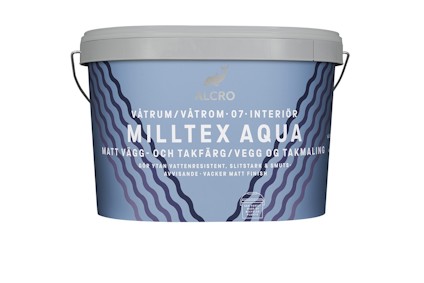 TÄCKFÄRG MILLTEX AQUA MATT VIT/BAS A 0,9L
