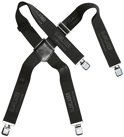 Svarta hängslen från Blåkläder med justerbara remmar och metallspännen.