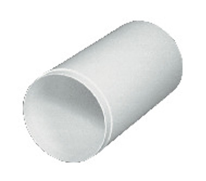 Cylindriskt vitt rör med slät yta, liggande mot vit bakgrund.