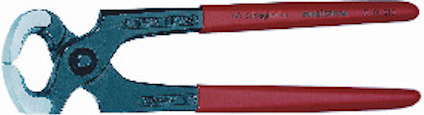 Tång med röd handtag och metalliska käftar, märkt med texten "KNIPEX 5101 210".