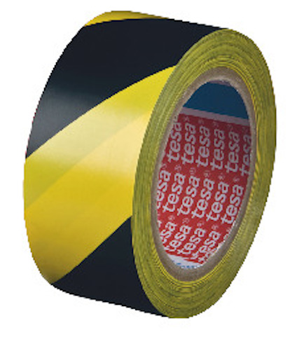 VARNINGSTEJP 50MM 33M GUL/SVART TESA