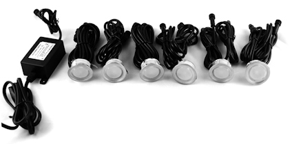 TRÄDGÅRDSB DECKLIGHT 6-PACK SET INKL TRAFO 5W