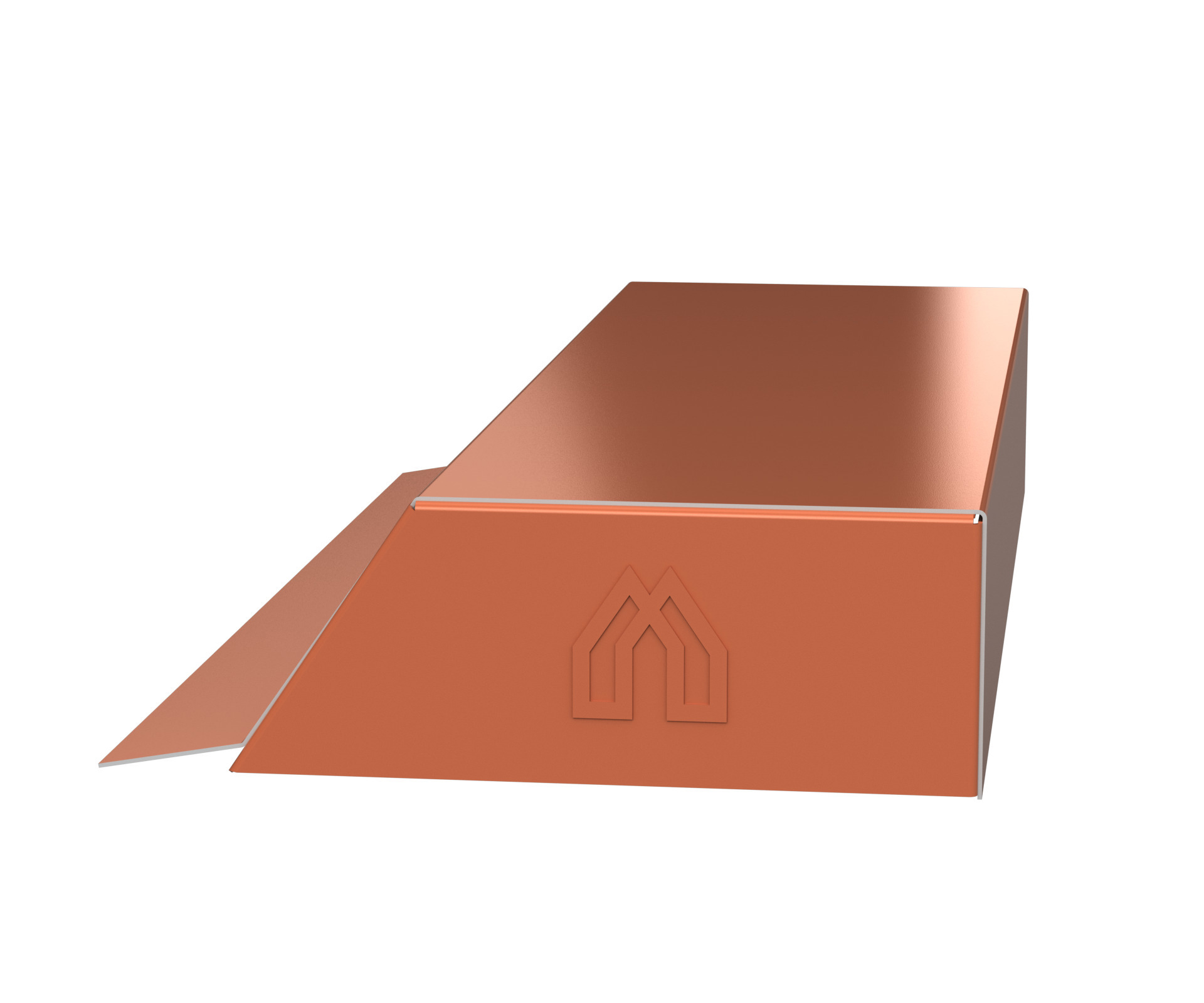 GAVELBESLAGSAVSLUT MED MONT. LOCK VÄNSTER L=200 BRUNRÖD - Plannja