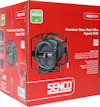 Röd låda med texten "SENCO Premium Hose Reel 30m Hybrid PVC" och produktbild av en slangsvep.