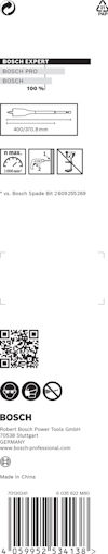Förpackning för Bosch Expert sågblad, med text och streckkod.