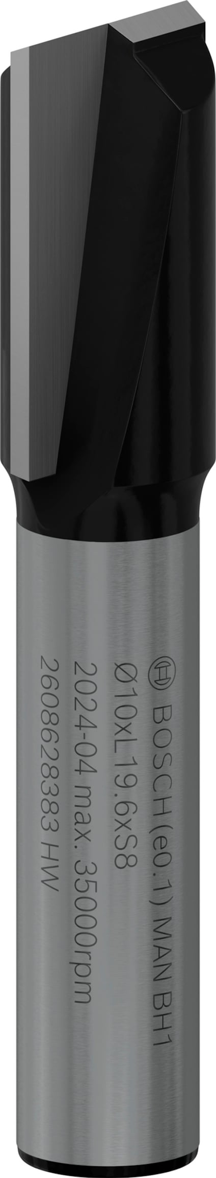 Frässtål med text "BOSCH TM AX WP H1 20x1,5Wx8S 2 608 634 388; 35000rpm".