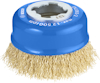 Blå stålborste från Bosch, max 12500 rpm, med täta metallborst.