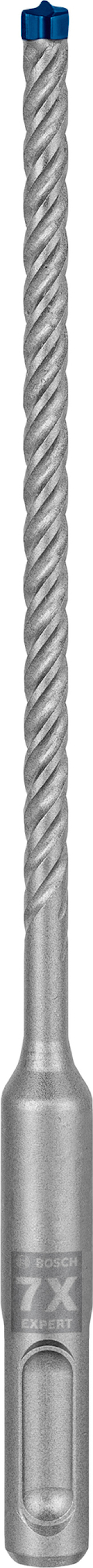 Borr med spiraldesign och blå spets, märkt "7X" nära skaftet.