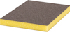 Rektangulär slipdyna med gul botten och kornig, mörk yta för slipning.