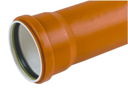 Orange markrör med slät yta och inre tätning i grön nyans.