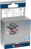 Förpackning med Bosch PRO Metal Clean som visar borstar, rör och kopparrör. Text: "Ø70 mm, 6 mm, 0,3 mm".