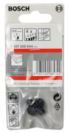 Förpackning med fyra Bosch pluggar, 6 mm, med produktnummer 2 307 000 544 och streckkod 3165140085342.