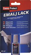 Förpackning med "Corro Protect Emalj Lack", 20 ml, för reparation av ytskador på spisar och badkar.