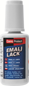 Flaska med etikett "Corro Protect Emaljlack" på flera språk, 20 ml.