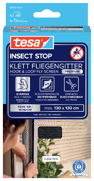 INSEKTSNÄT FÖNSTER COMFORT INÅTGÅENDE 1,3X1,3 M - tesa